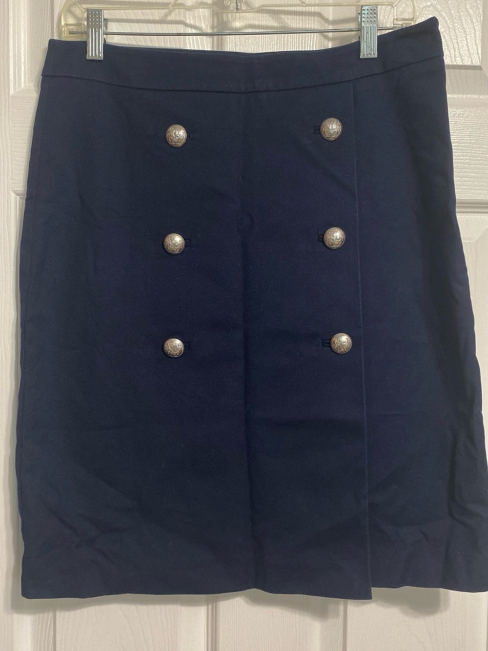 Talbots Navy Double-Row Button Mini Skirt
